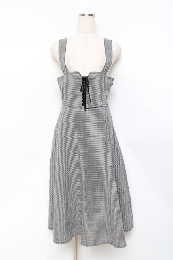 画像1: F&A / フロントレースアップコルセットワンピース  黒 Y-25-11-09-100-LO-OP-SZ-ZY (1)