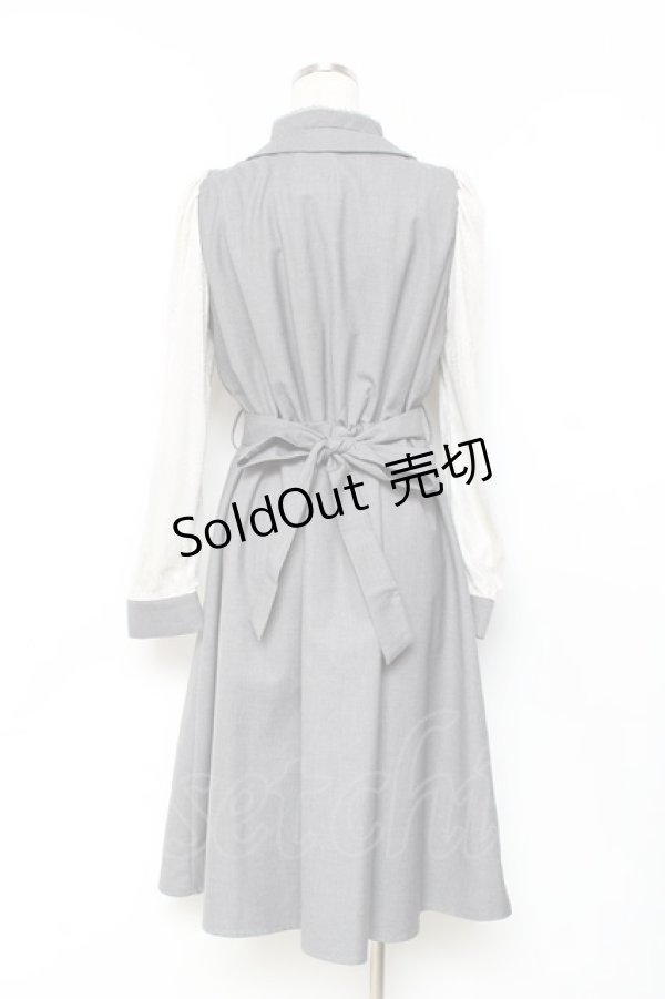 画像2: axes femme POETIQUE / ベストレイヤードシャツ風ワンピース  グレー Y-25-11-09-102-AX-OP-SZ-ZY (2)