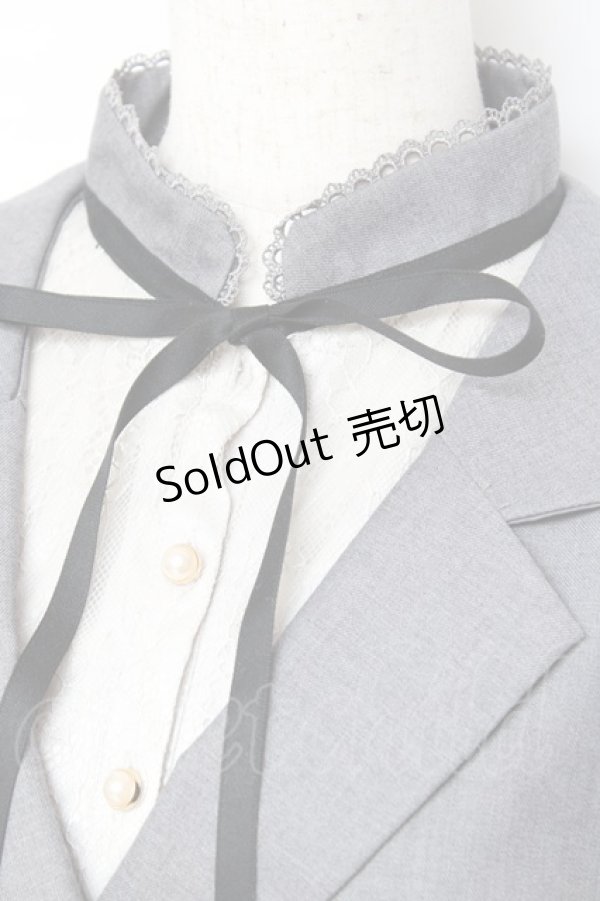 画像3: axes femme POETIQUE / ベストレイヤードシャツ風ワンピース  グレー Y-25-11-09-102-AX-OP-SZ-ZY (3)