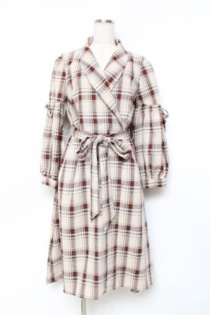 画像: axes femme / カシュクール襟ワンピース M ベージュ Y-25-11-09-106-AX-OP-SZ-ZY