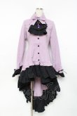 画像1: MARBLE / ゴシック調ダイヤカットタイ付きブラウス型ワンピース  ラベンダー Y-25-11-09-107-GO-OP-SZ-ZY (1)