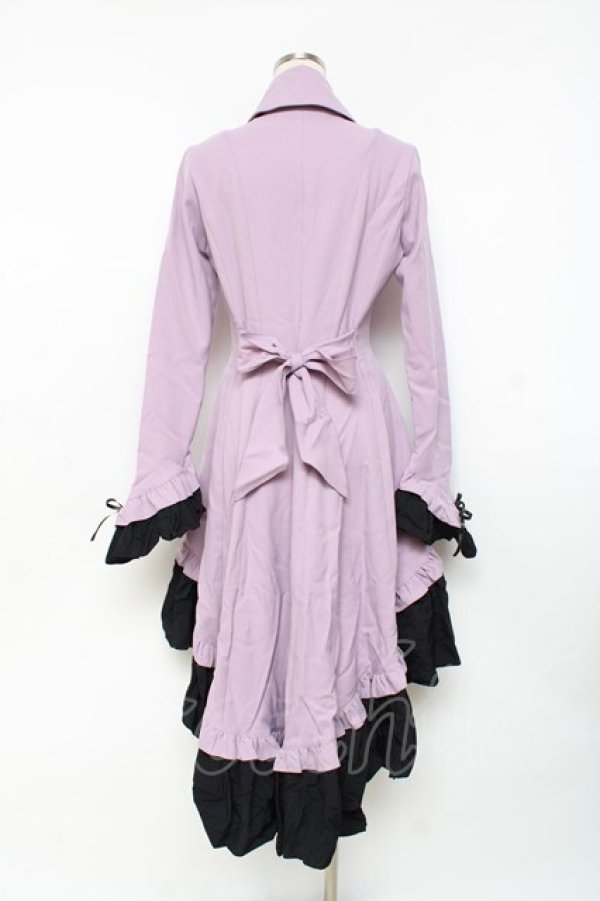 画像3: MARBLE / ゴシック調ダイヤカットタイ付きブラウス型ワンピース  ラベンダー Y-25-11-09-107-GO-OP-SZ-ZY (3)