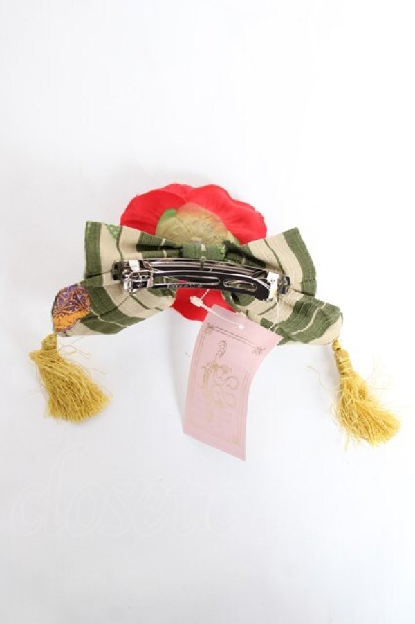 画像3: metamorphose / ハイカラ小町リボンバレッタ  グリーン Y-25-11-09-014-ME-AC-SZ-ZY (3)