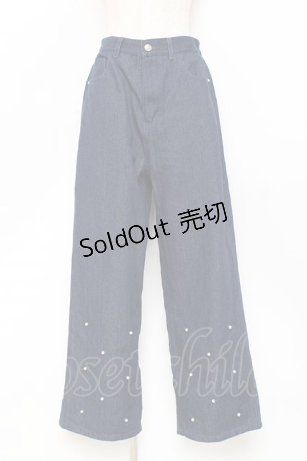 画像1: axes femme POETIQUE / パールカシメデニムパンツ  デニム Y-25-11-09-117-AX-PA-SZ-ZI (1)