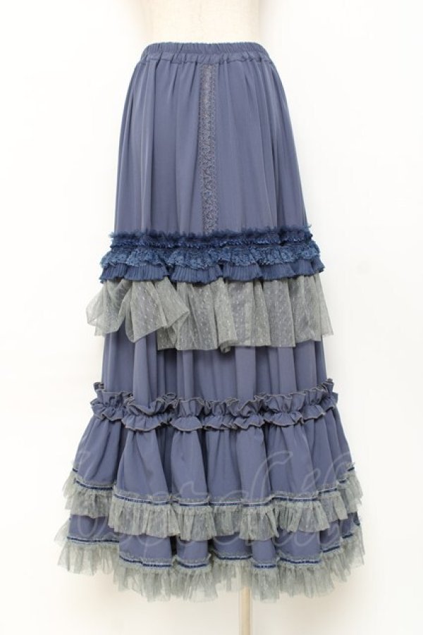 画像2: Hoshibako Works / 七色ワルツ チュールフリルアンダースカート(ロング)  ブルー Y-25-11-09-119-LO-SK-SZ-ZY (2)