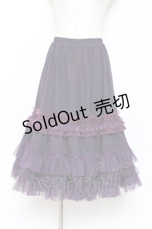 画像: Hoshibako Works / 七色のワルツチュールフリルアンダースカート  パープル Y-25-11-09-120-LO-SK-SZ-ZY