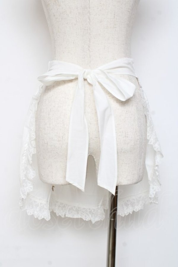 画像2: Vallee lys / 刺繍入りエプロン  白 Y-25-11-09-123-GO-SK-SZ-ZY (2)