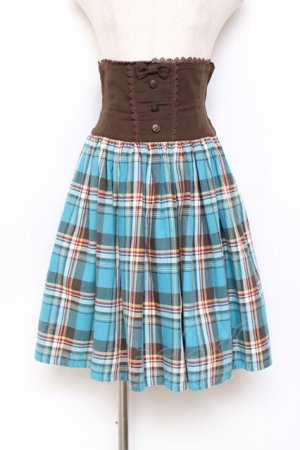 画像: Innocent World / アンティークタータンスカート M ブルー Y-25-11-09-127-IW-SK-SZ-ZY