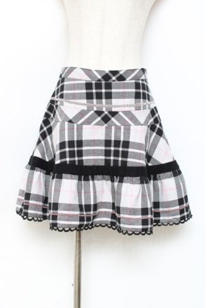 画像: MILK / クチュールチェックスカート  ブラック×グレーチェック Y-25-11-09-128-ML-SK-SZ-ZY