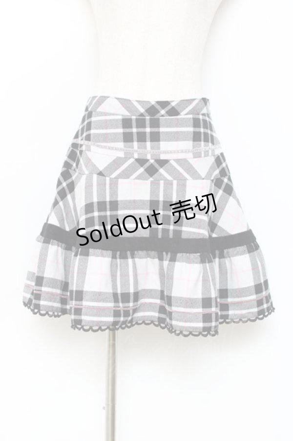 画像1: MILK / クチュールチェックスカート  ブラック×グレーチェック Y-25-11-09-128-ML-SK-SZ-ZY (1)