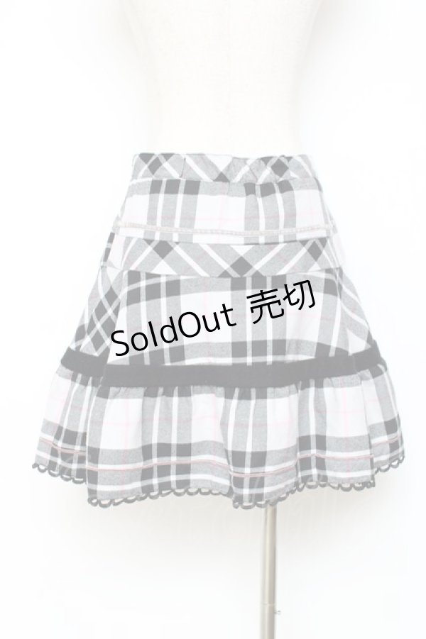 画像2: MILK / クチュールチェックスカート  ブラック×グレーチェック Y-25-11-09-128-ML-SK-SZ-ZY (2)