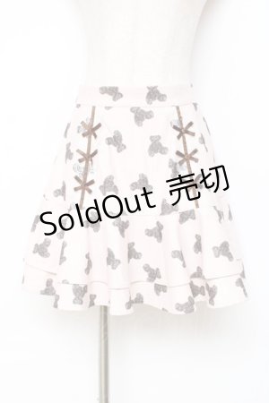 画像: Ank Rouge / ベア柄スカート  ピンク Y-25-11-09-131-CA-SK-SZ-ZY