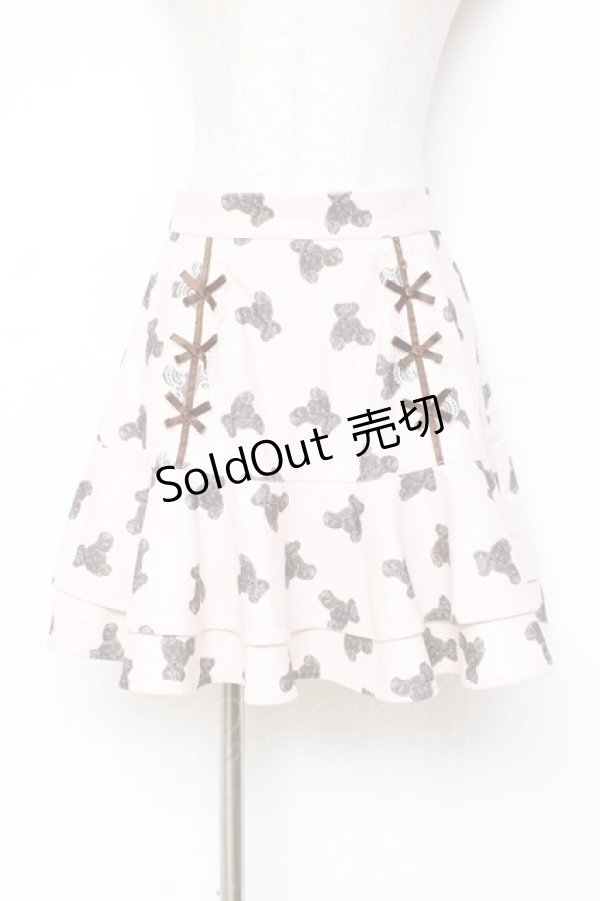 画像1: Ank Rouge / ベア柄スカート  ピンク Y-25-11-09-131-CA-SK-SZ-ZY (1)