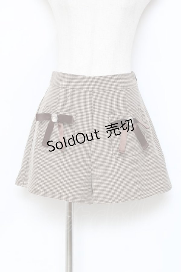 画像1: Ank Rouge / 千鳥柄キュロット  ブラウン Y-25-11-09-134-CA-PA-SZ-ZY (1)