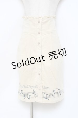 画像: LIZ LISA / 音符刺繍コーデュロイスカート 0 ベージュ Y-25-11-09-135-LO-SK-SZ-ZY
