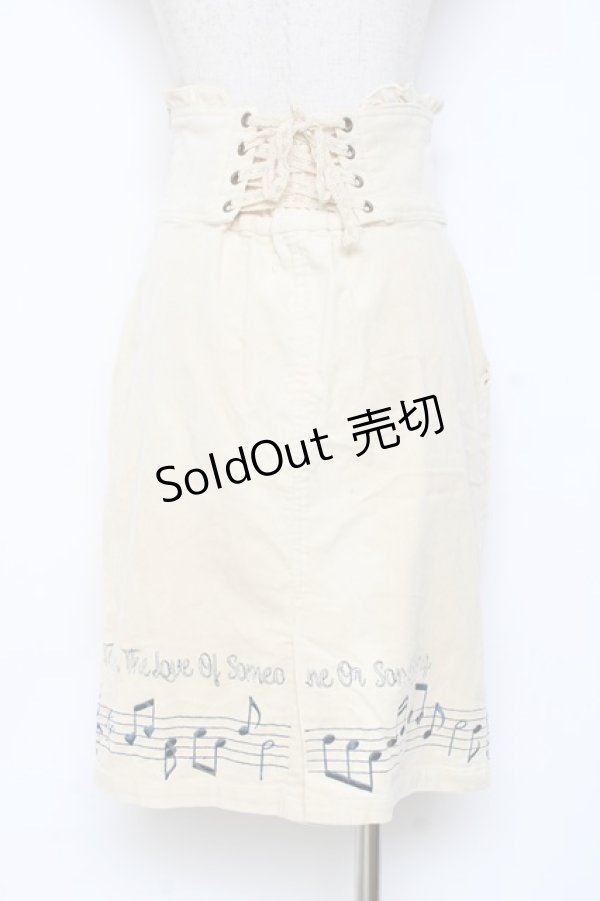 画像3: LIZ LISA / 音符刺繍コーデュロイスカート 0 ベージュ Y-25-11-09-135-LO-SK-SZ-ZY (3)