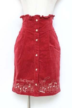 画像: LIZ LISA / 音符刺繍コーデュロイスカート 0 赤 Y-25-11-09-136-LO-SK-SZ-ZY