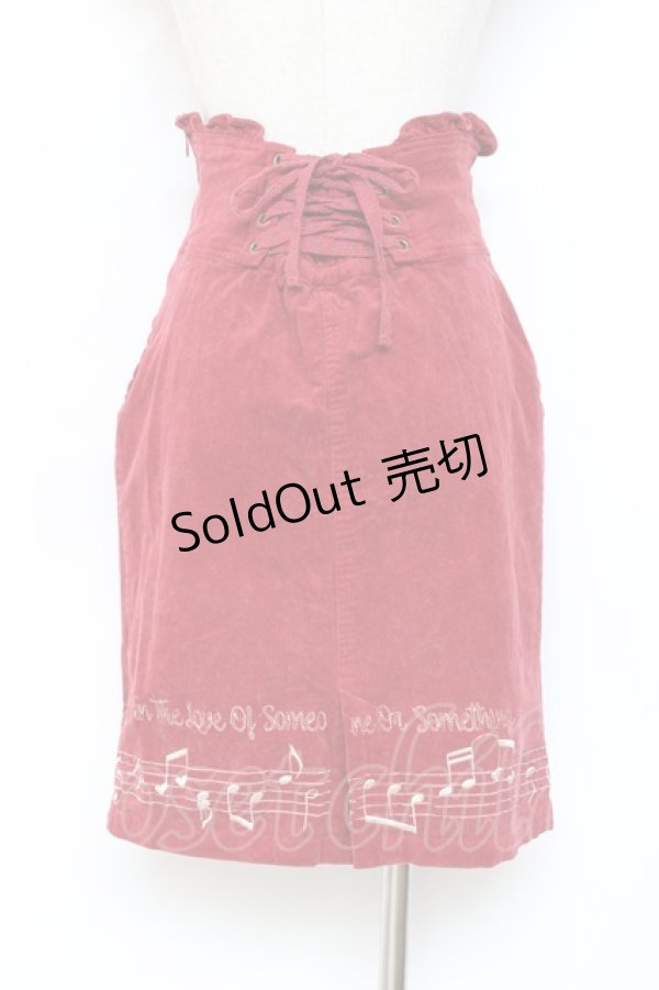 画像3: LIZ LISA / 音符刺繍コーデュロイスカート 0 赤 Y-25-11-09-136-LO-SK-SZ-ZY (3)