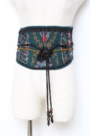 画像: Ozz oneste / ジャガードコルセット  グリーン Y-25-11-09-142-OO-TO-SZ-ZY