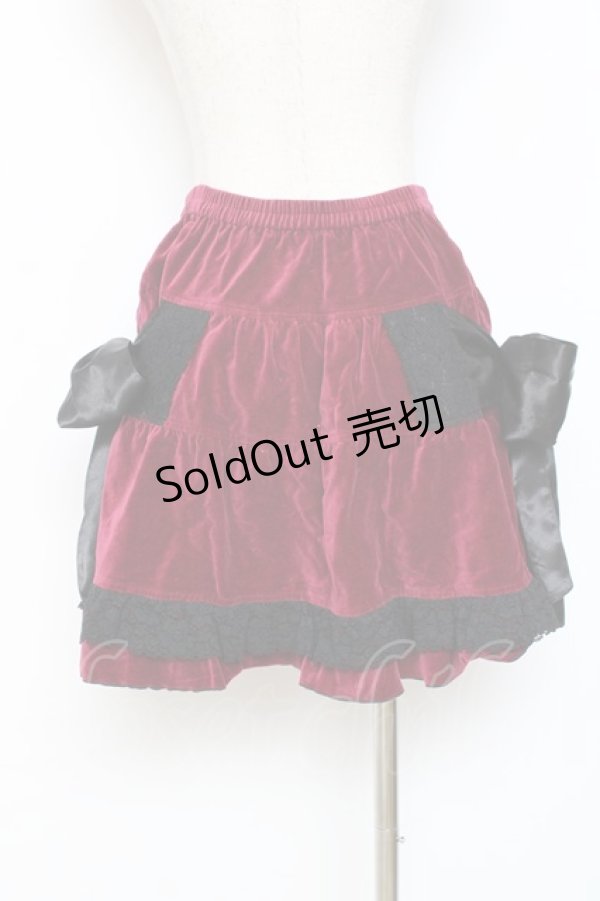 画像3: PUTUMAYO /Ｗリボン別珍スカート - ワイン Y-25-11-09-145-PT-OP-SZ-ZY (3)