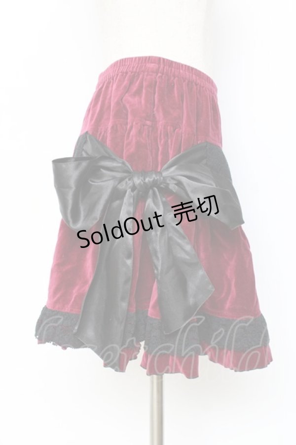 画像4: PUTUMAYO /Ｗリボン別珍スカート - ワイン Y-25-11-09-145-PT-OP-SZ-ZY (4)