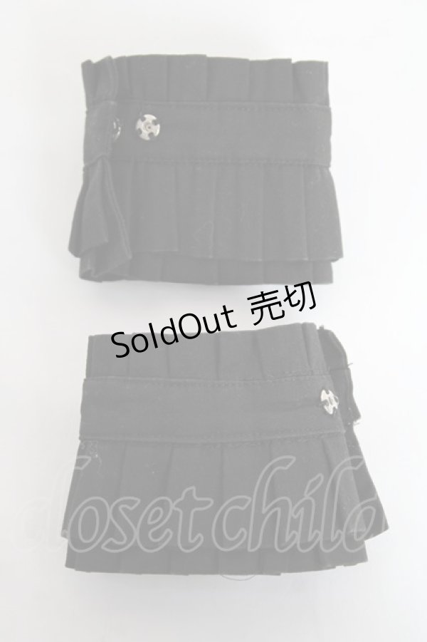 画像2: Angelic Pretty / ストライプリボンカフス  黒 Y-25-11-09-022-AP-ZA-SZ-ZY (2)