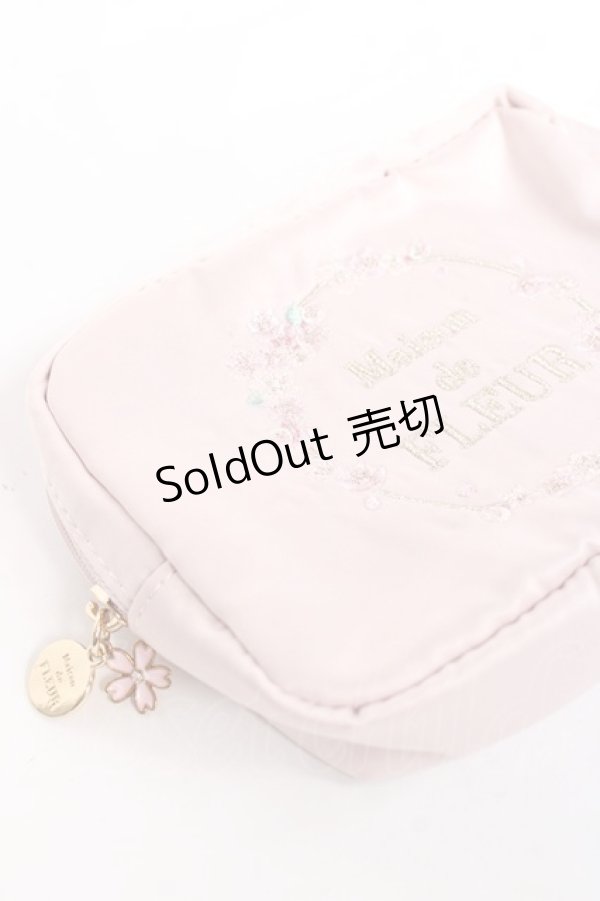 画像3: Maison de FLEUR / sakura刺繍スクエアポーチ F ピンク Y-25-11-09-025-LO-ZA-SZ-ZT487 (3)