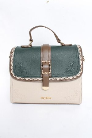 画像: axes femme / スカラ配色薔薇エンボスバッグ  Dグリーン Y-25-11-09-034-AX-BG-SZ-ZY