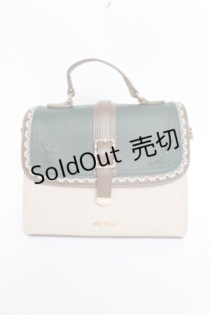 画像: axes femme / スカラ配色薔薇エンボスバッグ  Dグリーン Y-25-11-09-034-AX-BG-SZ-ZY