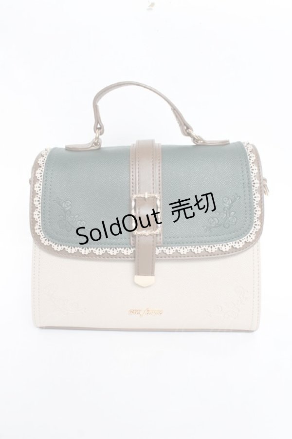 画像1: axes femme / スカラ配色薔薇エンボスバッグ  Dグリーン Y-25-11-09-034-AX-BG-SZ-ZY (1)