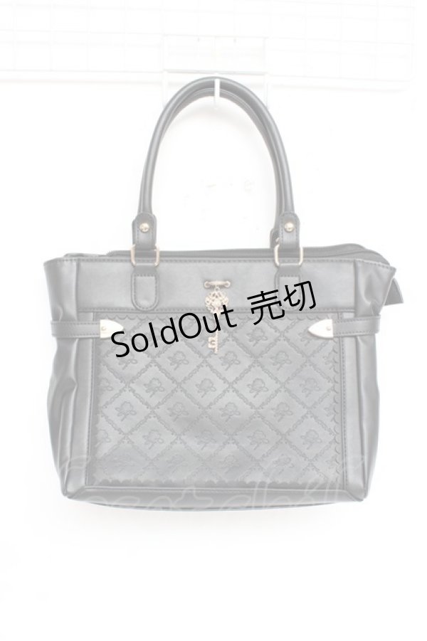 画像1: axes femme / 鍵付き薔薇デザインバッグ  黒 Y-25-11-15-042-AX-BG-SZ-ZY (1)