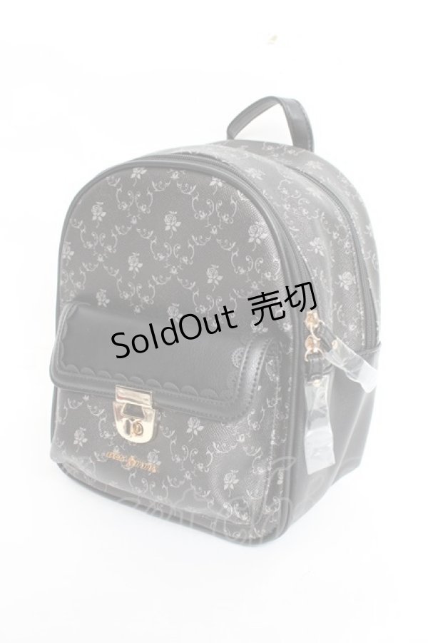 画像1: axes femme / 薔薇モチーフプリントリュック  黒 Y-25-11-15-044-AX-BG-SZ-ZY (1)