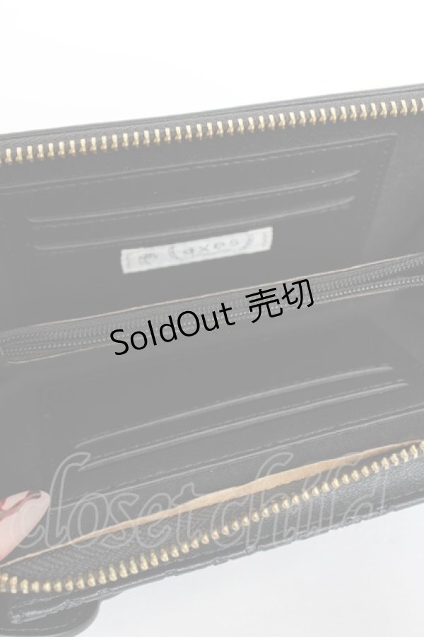 画像3: axes femme / ローズ型押しスマホポシェット  黒 Y-25-11-15-046-AX-BG-SZ-ZY (3)