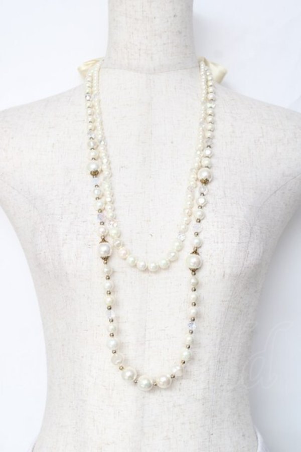 画像1: axes femme / パールクリスタルネックレス  生成り Y-25-11-15-007-AX-AC-SZ-ZY (1)