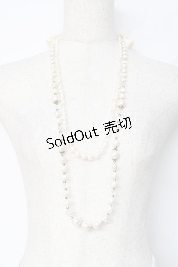 画像1: axes femme / パールクリスタルネックレス  生成り Y-25-11-15-007-AX-AC-SZ-ZY (1)