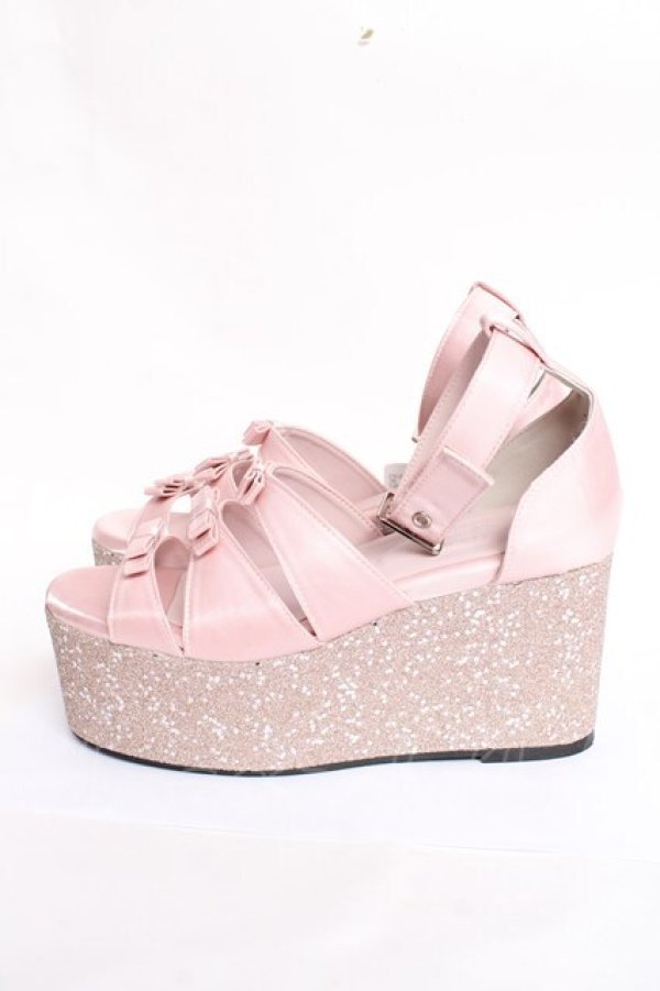 画像2: Fickle Bebe / リボンベルトサンダル L ピンク Y-25-11-15-048-0-SH-SZ-ZY (2)