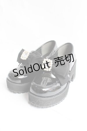 画像: Honey Cinnamon / ビジューエナメルシューズ ｍ 黒 Y-25-11-15-050-LO-SH-SZ-ZY