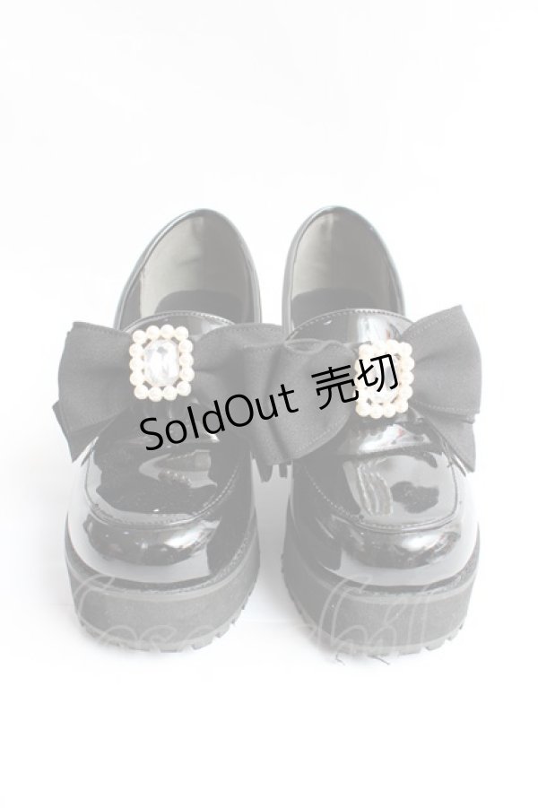 画像2: Honey Cinnamon / ビジューエナメルシューズ ｍ 黒 Y-25-11-15-050-LO-SH-SZ-ZY (2)