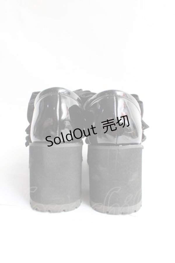 画像4: Honey Cinnamon / ビジューエナメルシューズ ｍ 黒 Y-25-11-15-050-LO-SH-SZ-ZY (4)