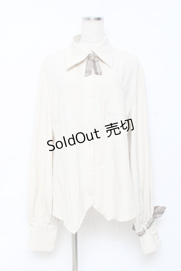 画像1: Princess Chronicles / 秘密探偵のプリーツブラウス  生成り Y-25-11-15-054-PU-BL-SZ-ZY (1)