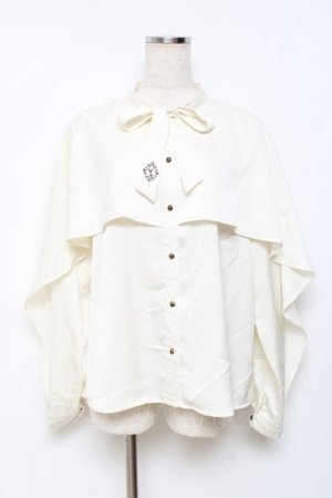 画像: axes femme / ケープ風ボウタイブラウス  生成り Y-25-11-15-056-AX-BL-SZ-ZY