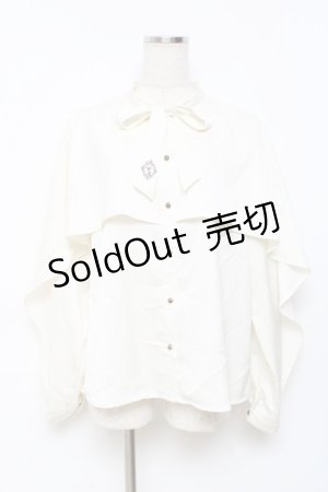 画像: axes femme / ケープ風ボウタイブラウス  生成り Y-25-11-15-056-AX-BL-SZ-ZY