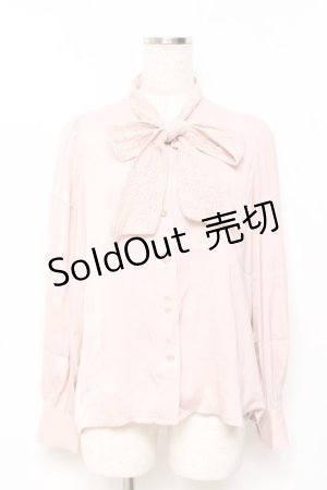 画像: an another angelus / レースボウタイブラウス  ピンク Y-25-11-15-058-CA-BL-SZ-ZY