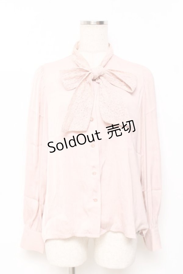 画像1: an another angelus / レースボウタイブラウス  ピンク Y-25-11-15-058-CA-BL-SZ-ZY (1)