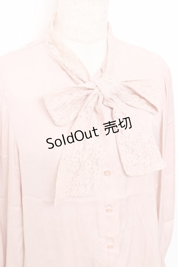 画像3: an another angelus / レースボウタイブラウス  ピンク Y-25-11-15-058-CA-BL-SZ-ZY (3)