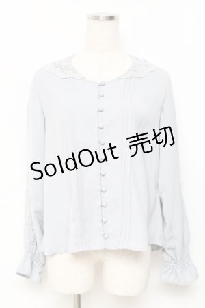 画像: an another angelus / レース襟ピンタックブラウス  サックス Y-25-11-15-060-CA-BL-SZ-ZI