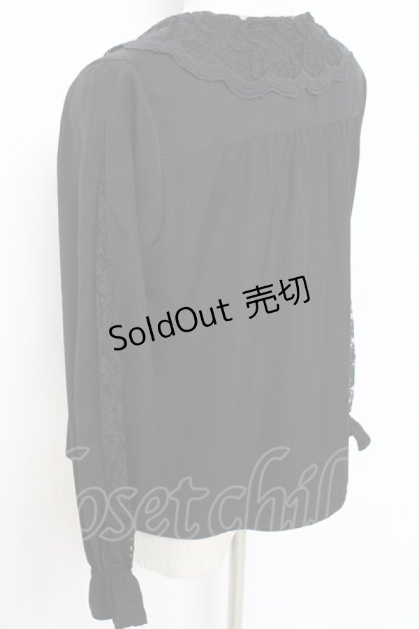 画像3: an another angelus / レース襟ピンタックブラウス  黒 Y-25-11-15-061-CA-BL-SZ-ZY (3)