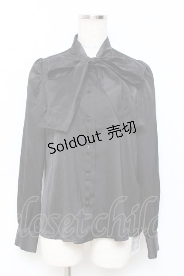 画像1: evelyn / オーガンジーボウタイブラウス  黒 Y-25-11-15-063-LO-BL-SZ-ZY (1)