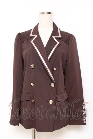 画像: axes femme / 袖レースアップジャケット M Dブラウン Y-25-11-15-064-AX-JA-SZ-ZY