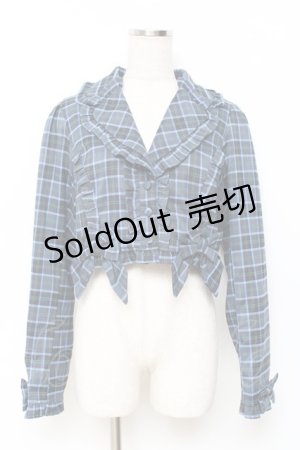 画像: axes femme Kawaii / タータンチェックジャケット  ブルー Y-25-11-15-065-AX-JA-AS-ZI